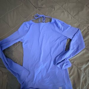 EleVen by Venus William Purple Backless Tie Neck Long Sleeve